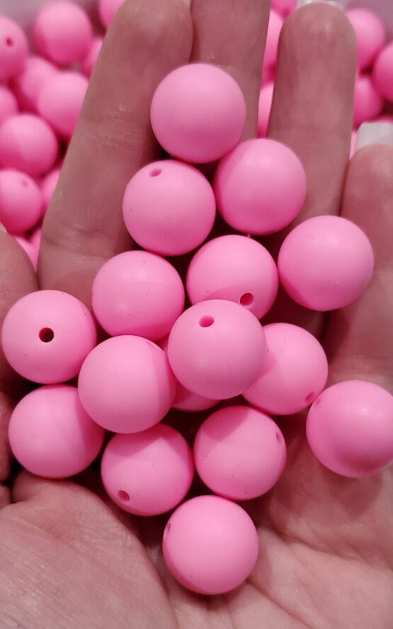 LT Pink Silicone 15MM Beads (28-A)