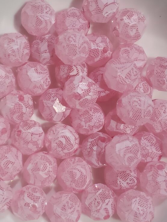 *LT Pink Lace 20MM Bead (C-6)