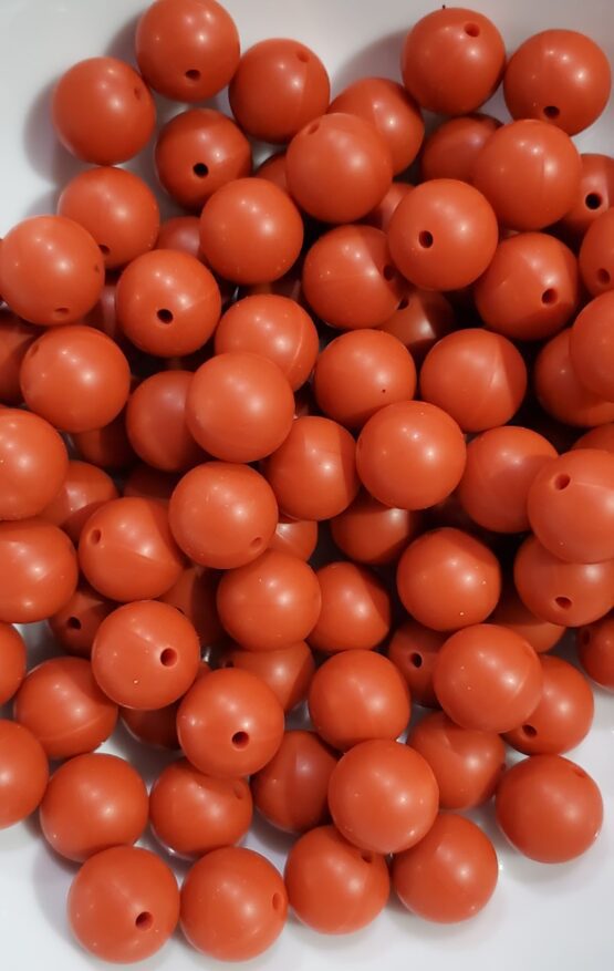 Rust Orange 15MM Silicone Bead (D-2)