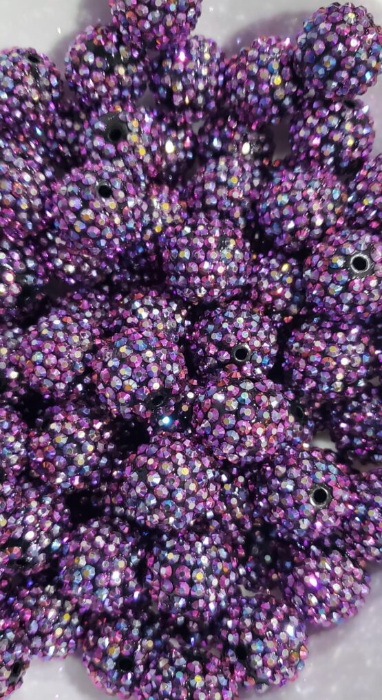 *Purple Chameleon Rhinestone 20MM Bead (D-5)