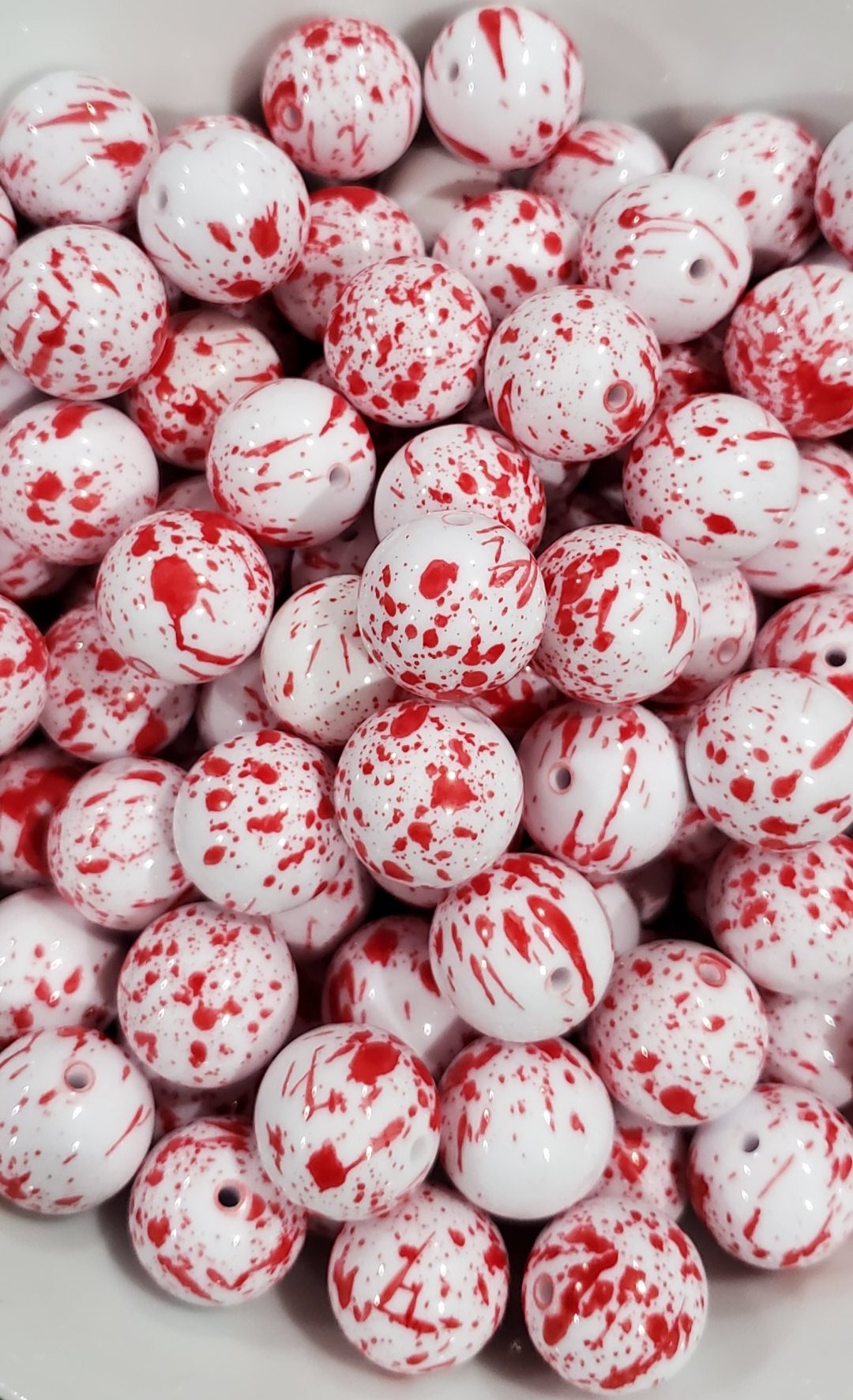 Blood Splatter 20MM Beads (B-4) | Simply Glittericious