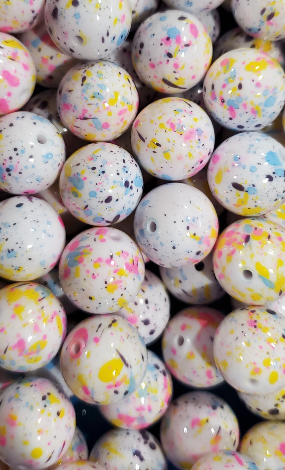 Pastel Splatter 20MM Bead (B-5) | Simply Glittericious