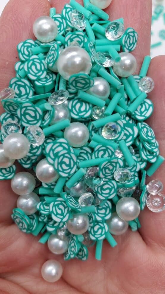 *Flower Slices w/Pearls Beads (39-B) - Image 2