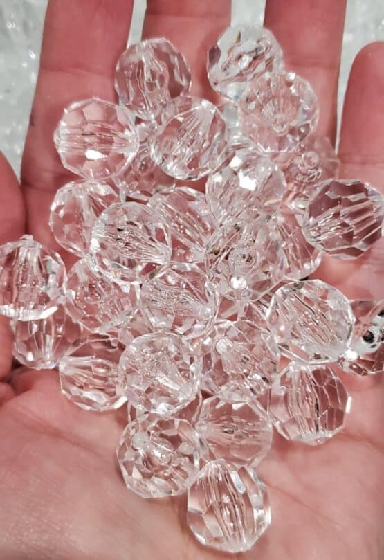 *Clear 16MM Faceted Beads (T-2)