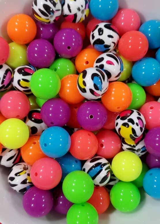 *Neon 20MM Beads Mix (Q-6)