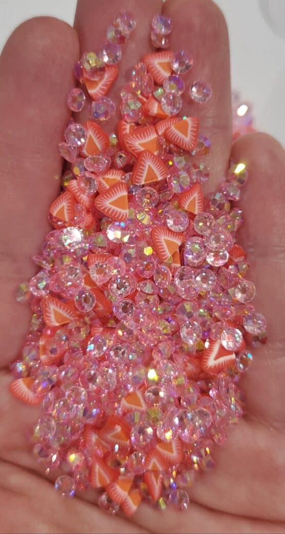 *LT Pink Rhinestone and Strawberry Slices (48-D) - Image 2