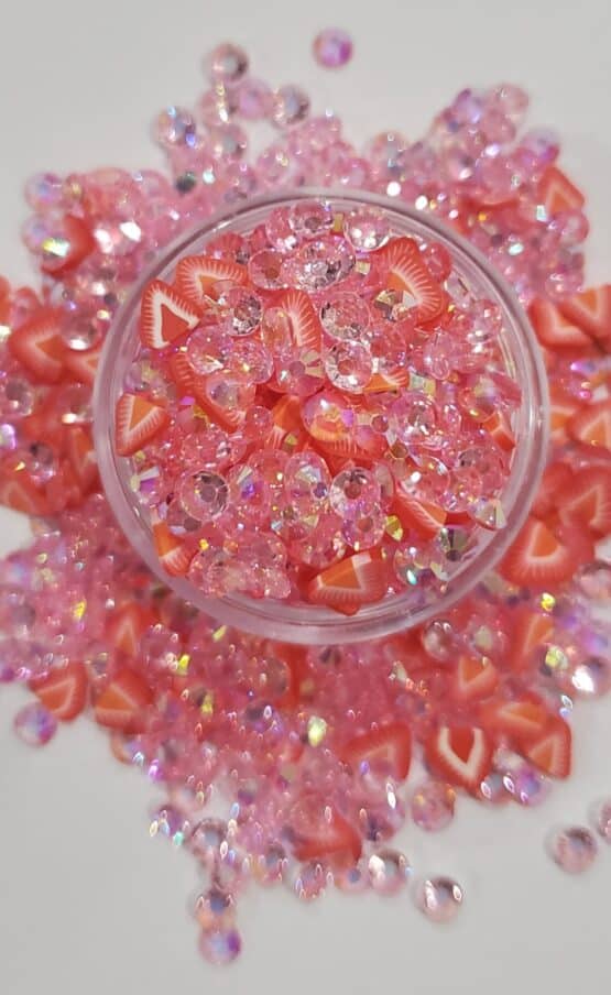 *LT Pink Rhinestone and Strawberry Slices (48-D)