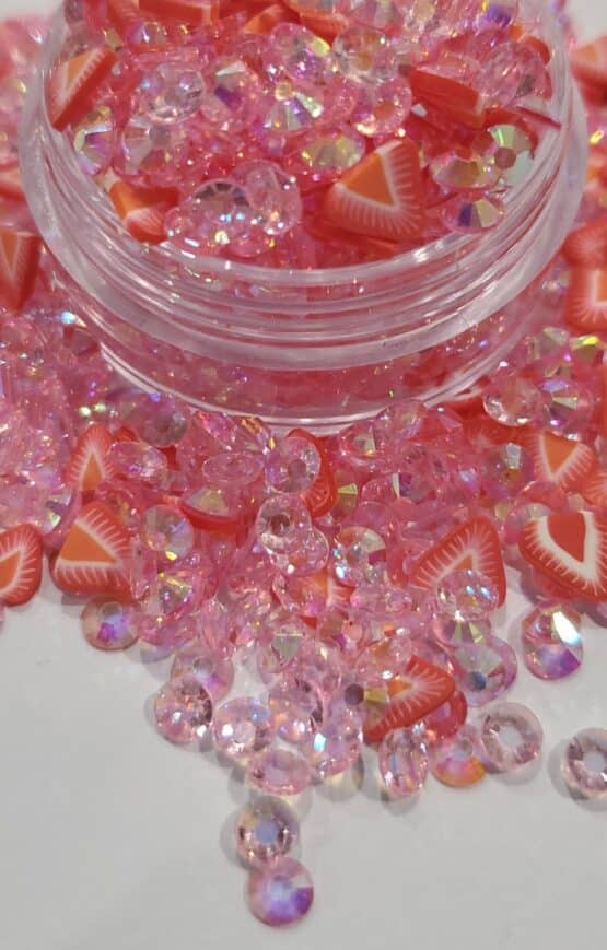 *LT Pink Rhinestone and Strawberry Slices (48-D) - Image 6