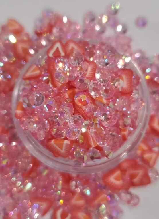 *LT Pink Rhinestone and Strawberry Slices (48-D) - Image 3