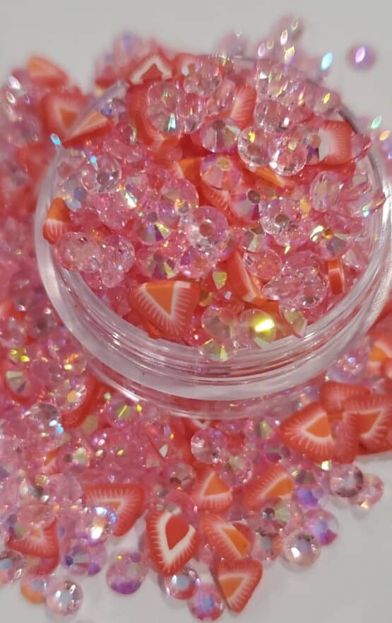 *LT Pink Rhinestone and Strawberry Slices (48-D) - Image 4