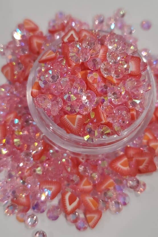 *LT Pink Rhinestone and Strawberry Slices (48-D) - Image 5