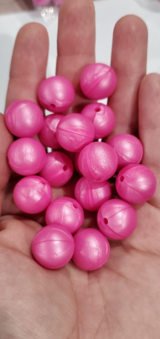 *Pearl Pink 15MM Silicone Beads (27-B)