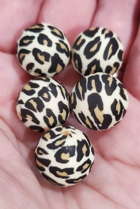 *Leopard Beige 15MM Silicone Beads (24-C) - Image 2