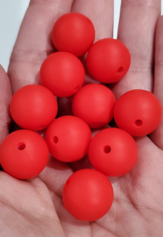 *Red 15MM Silicone Beads(28-E)