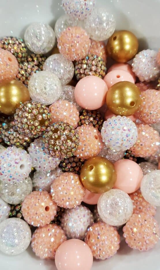 *Peachy/Gold 20MM Beads Mix (Q-5)