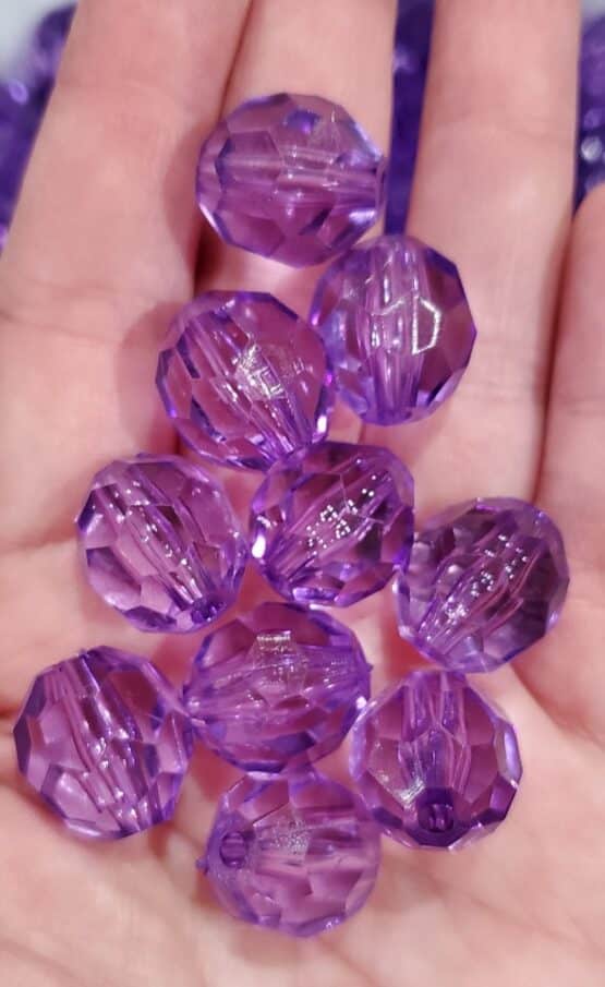 *Transparent Purple 16MM Faceted Bead (T-3)