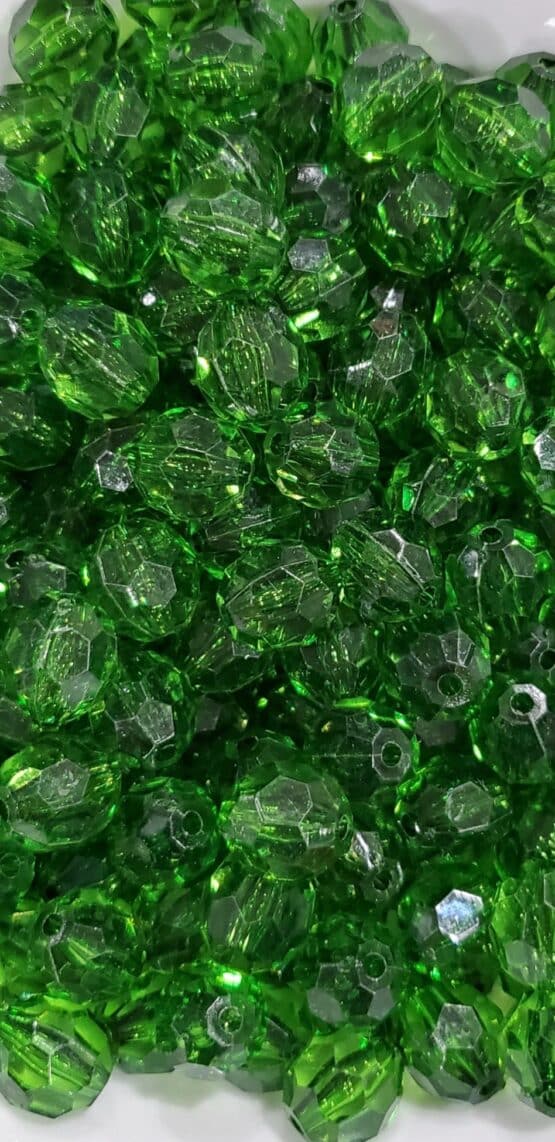 *Transparent Green 16MM Faceted Beads (T-4) - Image 2