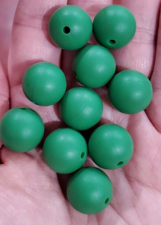 *Green 15MM Silicone Beads (Q-5)