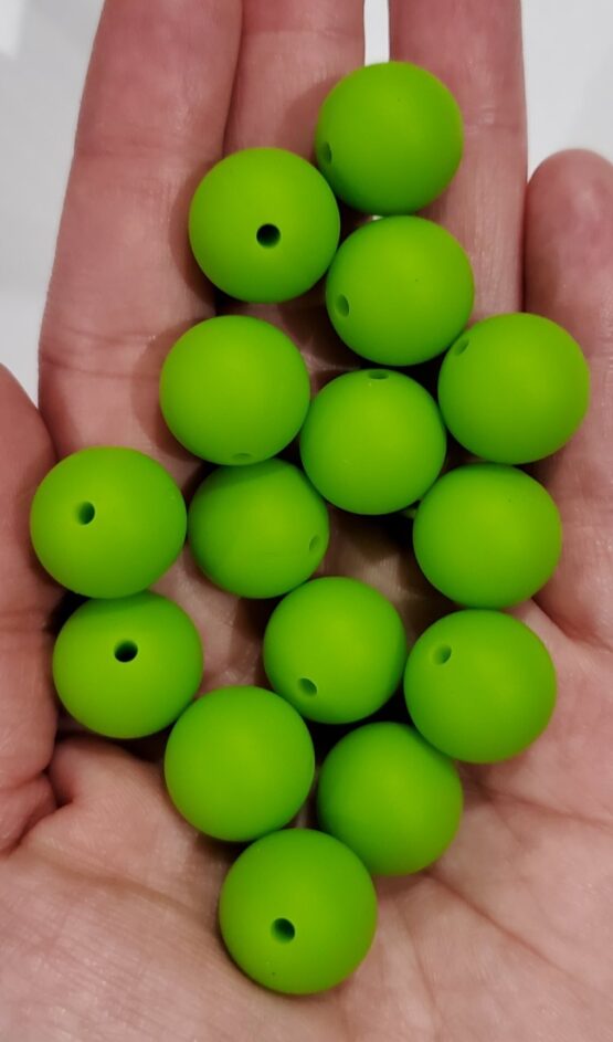 *Light Green 15MM Silicone Beads (28-B)