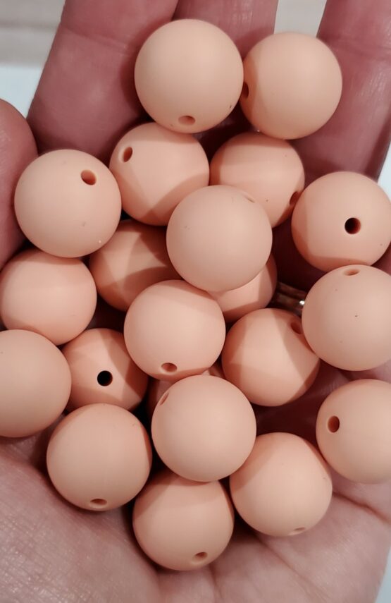 *Peach 15MM Silicone Beads (28-B)