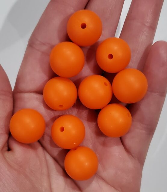 *Orange 15MM Silicone Beads (28-A)