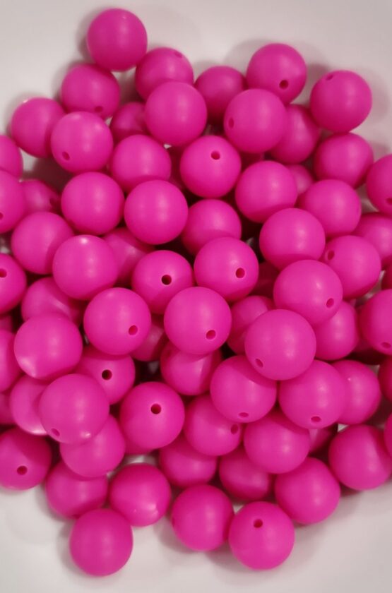 *Fuchsia 15MM Silicone Beads (28-F)