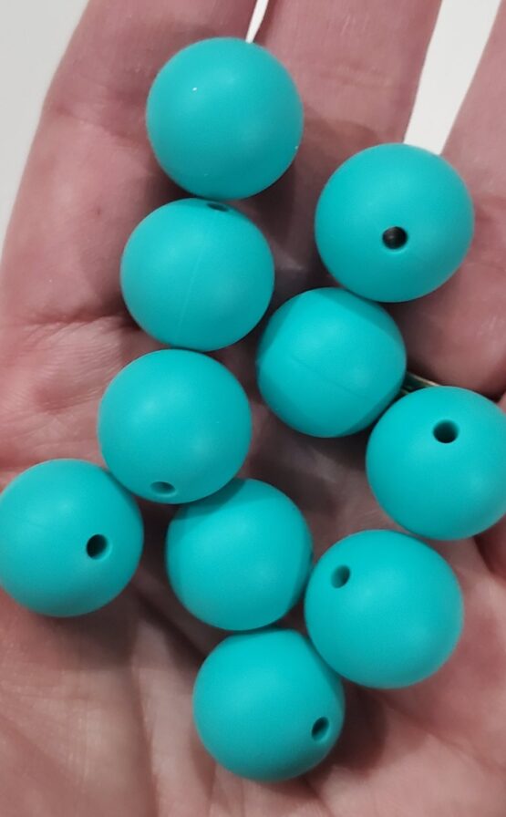 *Turquoise 15MM Silicone Bead (27-C)