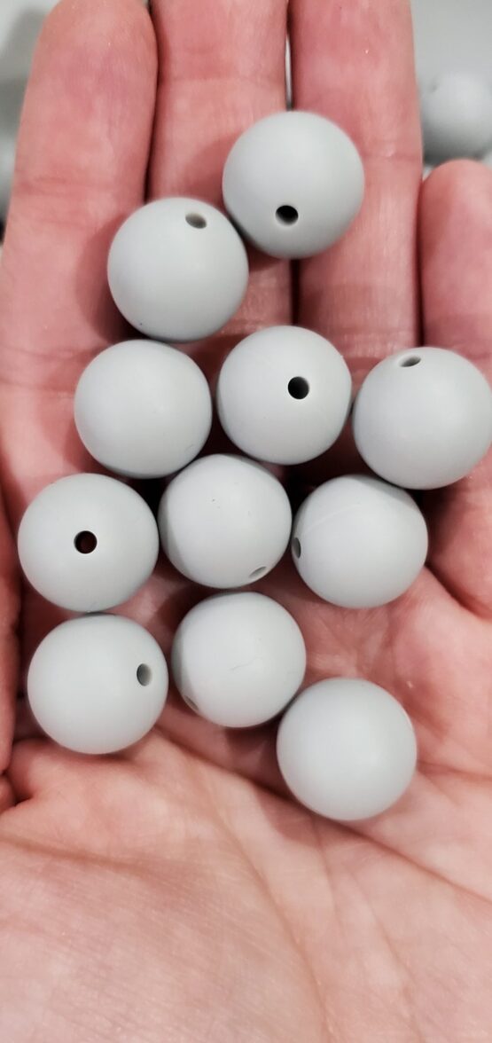 *Light Grey 15MM Silicone Bead (28-C)