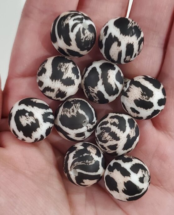 *Snow Leopard 15MM Silicone Beads (23-C)