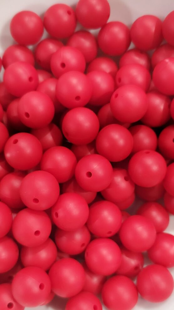 *Dark Red 15MM Silicone Bead (27-F)