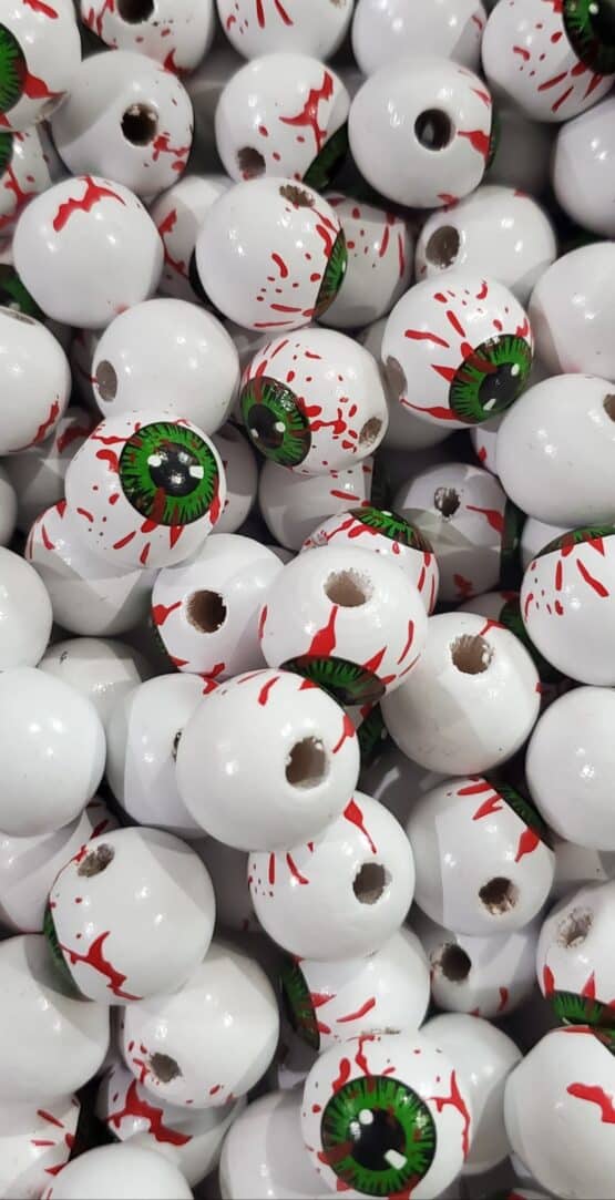 *Bloody Eye 15mm Wooden Bead (S-4)