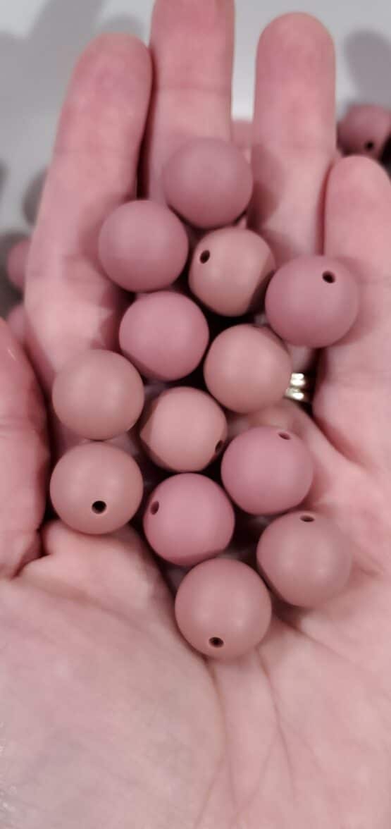 *Mauve 15MM Silicone Bead (27-B)