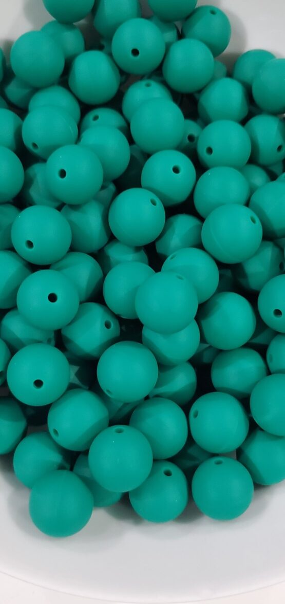 *Teal Green 15MM Silicone Bead (27-A)