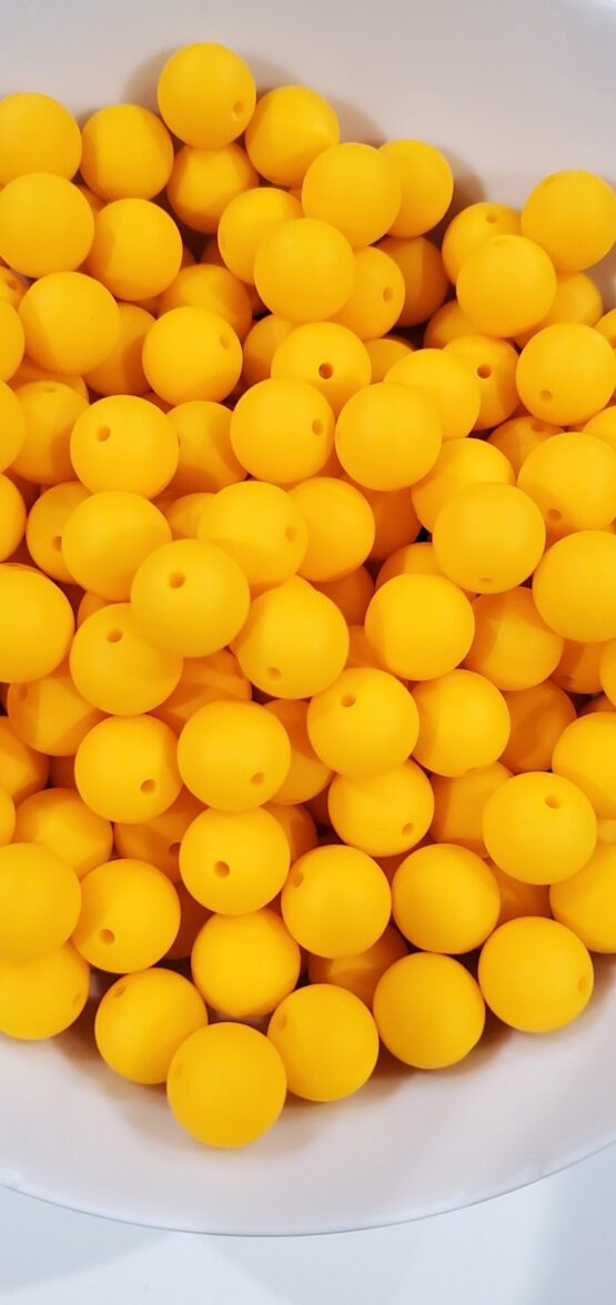 *Dark Yellow 15MM Silicone Bead (27-E)