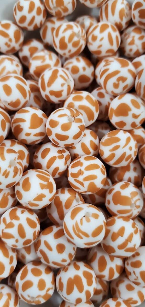 *Rust Cow 15MM Silicone Bead (23-C)