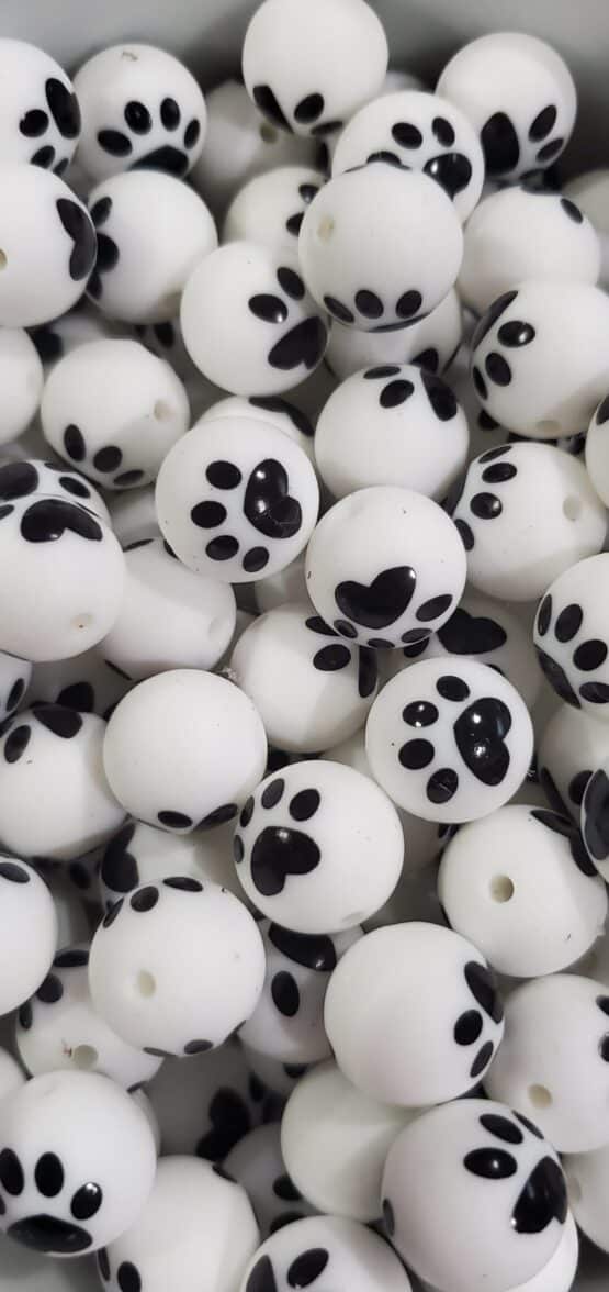 *Paw Print 15MM Silicone Bead (24-C) - Image 3