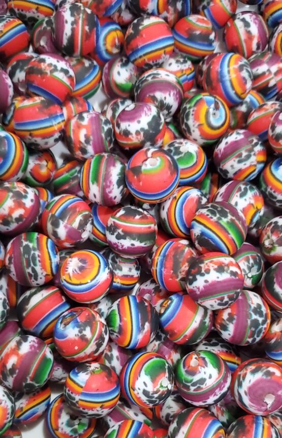 *Serape Cow 15MM Silicone Bead (24-A)