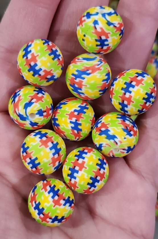 *Autism 15MM Silicone Bead (23-A) - Image 2