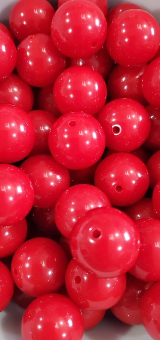 *Red 20MM Chunky Bead (4-D)