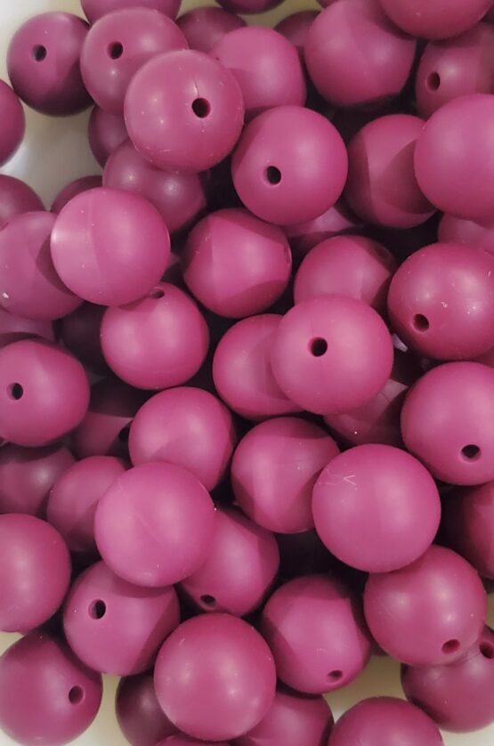 *Maroon 15MM Silicone Bead (28-B)