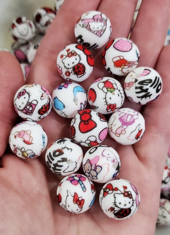 *Hello Kitty 15MM Silicone Bead (24-D)