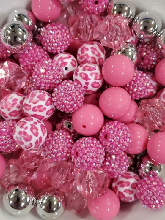 *Pink Leopard 20MM Bead Mix (4-F)