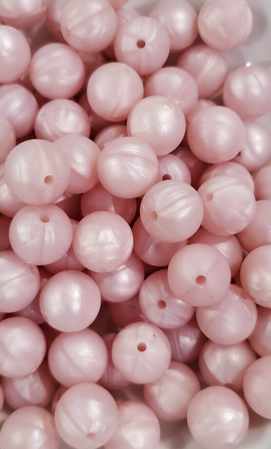 *Pale Pink Pearl 15MM Silicone Bead (Q-5)