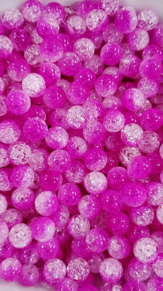 *Fuchsia & Clear 12MM Beads (29-F)