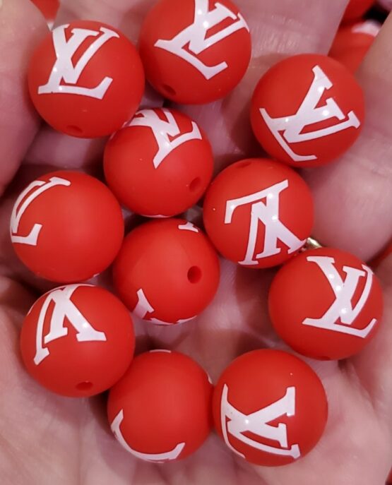 *15MM Red w/White LV Bead (large LV) (18-B) - Image 2