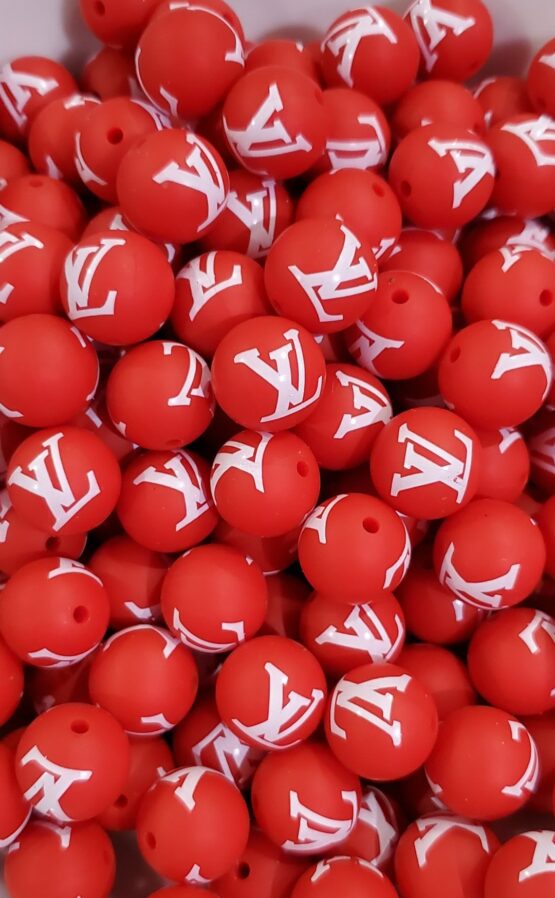 *15MM Red w/White LV Bead (large LV) (18-B)