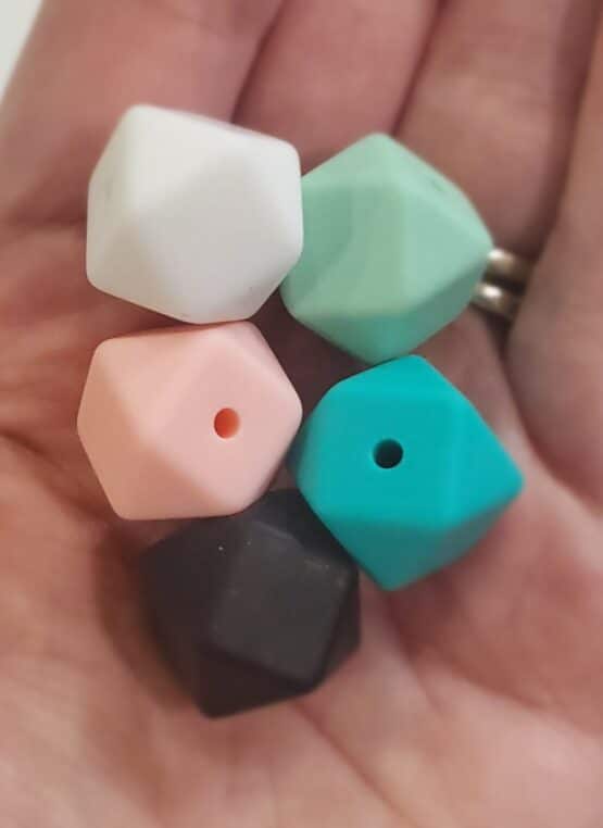 *Hexagon 14MM Silicone Beads (12 colors)