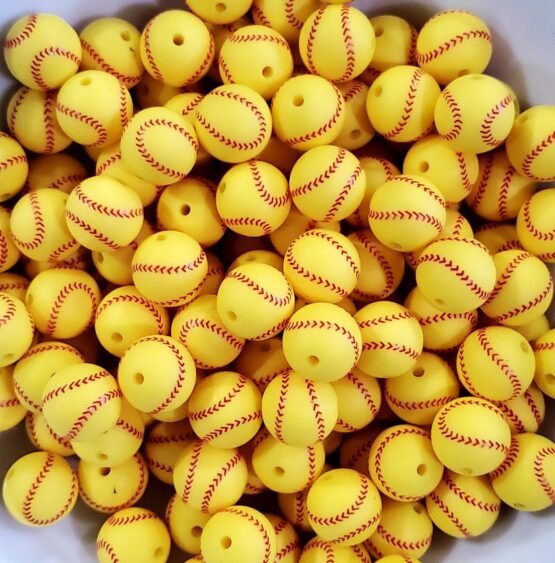 *Softball 15MM Silicone Bead (17-F)