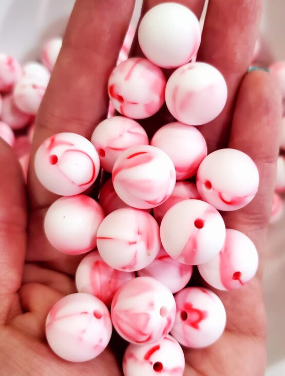 *Marble Pink 15MM Silicone Bead (17-A) - Image 2