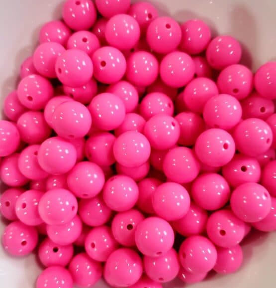 *Shiny Pink 15MM Silicone Bead (29-E)